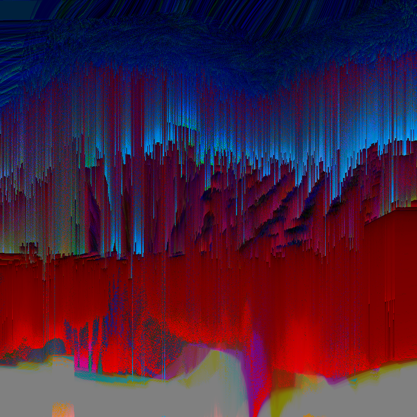 Artefkt output with green and blue glitch bands